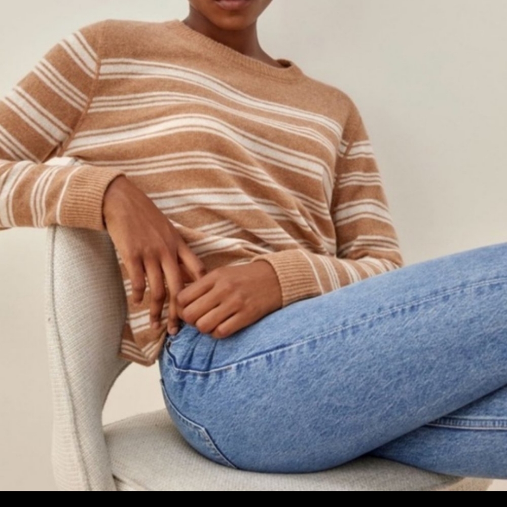 Reformation boyfriend stripe cashmere sweater